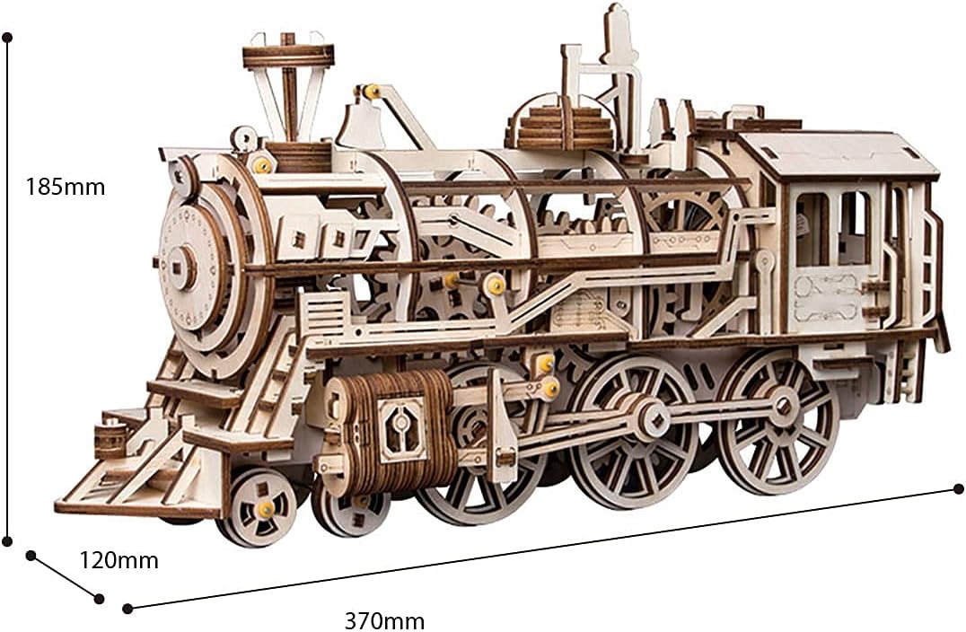 Rowood Model Car Kits to Build for Adults, Model Toy Vehicles Toy Cars 3D Puzzle for Adults, DIY Mechnical Gear Model Kit Building Set, Teen Boy Gifts on Birthday Christmas - Locomotive