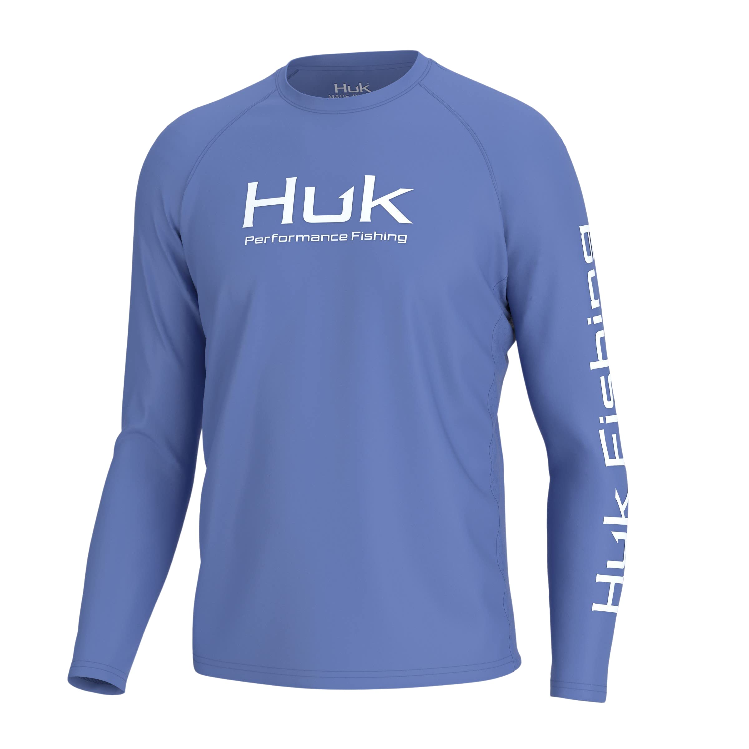 HUK Men's Pursuit Vented Long Sleeve, 30 UPF Fishing Shirt, Wedgewood, Large