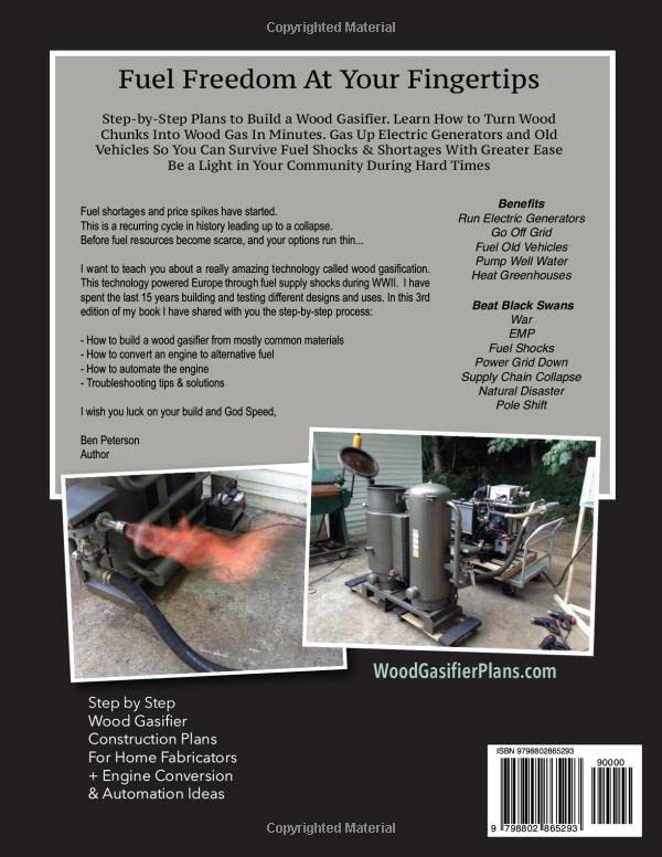 Miniatura 2 de Wood Gasifier Construction Plans Survive Petro Shortages. Make Off Grid Fuel at Home Using Wood Gas. DIY Alternative Energy