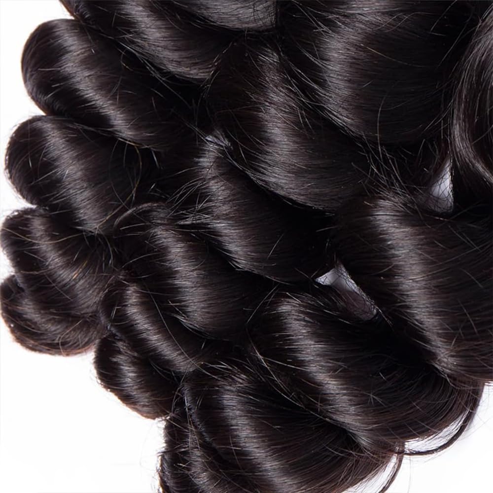 30 32 34 Inch Loose Wave #1B Natural Black Prolungamento Capelli Umani Human Hair Bundles Weave Extensions Double Weave 3 Bundles Totaling 300 Grams