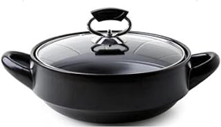 Ceramic Casserole Clay Pot Cookware Terracotta Cooking - Non-Slip and Stable Quick-Drying Convenient Storage - 2.4L