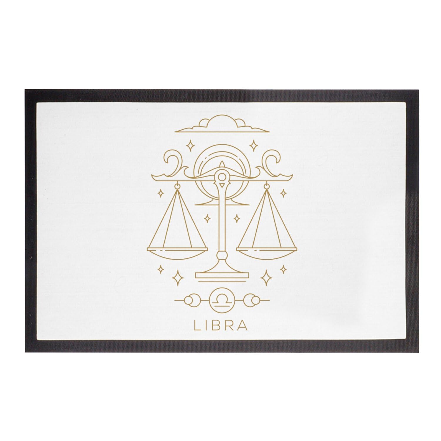 Paillasson Blanc Libra Sign Antisalissure Tapis de Sol Zodiaque 75x50cm