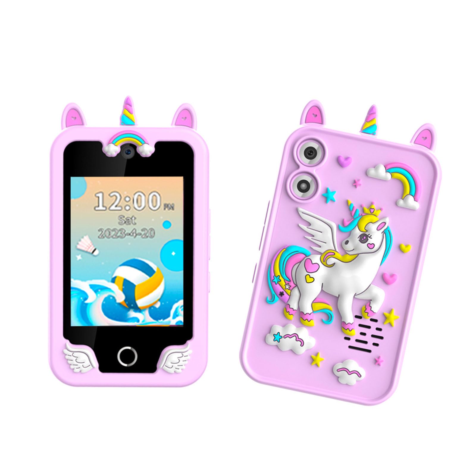 Children's smart phone toys for girls aged 3-7 with dual cameras - mobile phone toys and learning games, travel toys and MP3 music players as birthday gifts for boys aged 3, 4, 5, 6 and 7 (Purple)