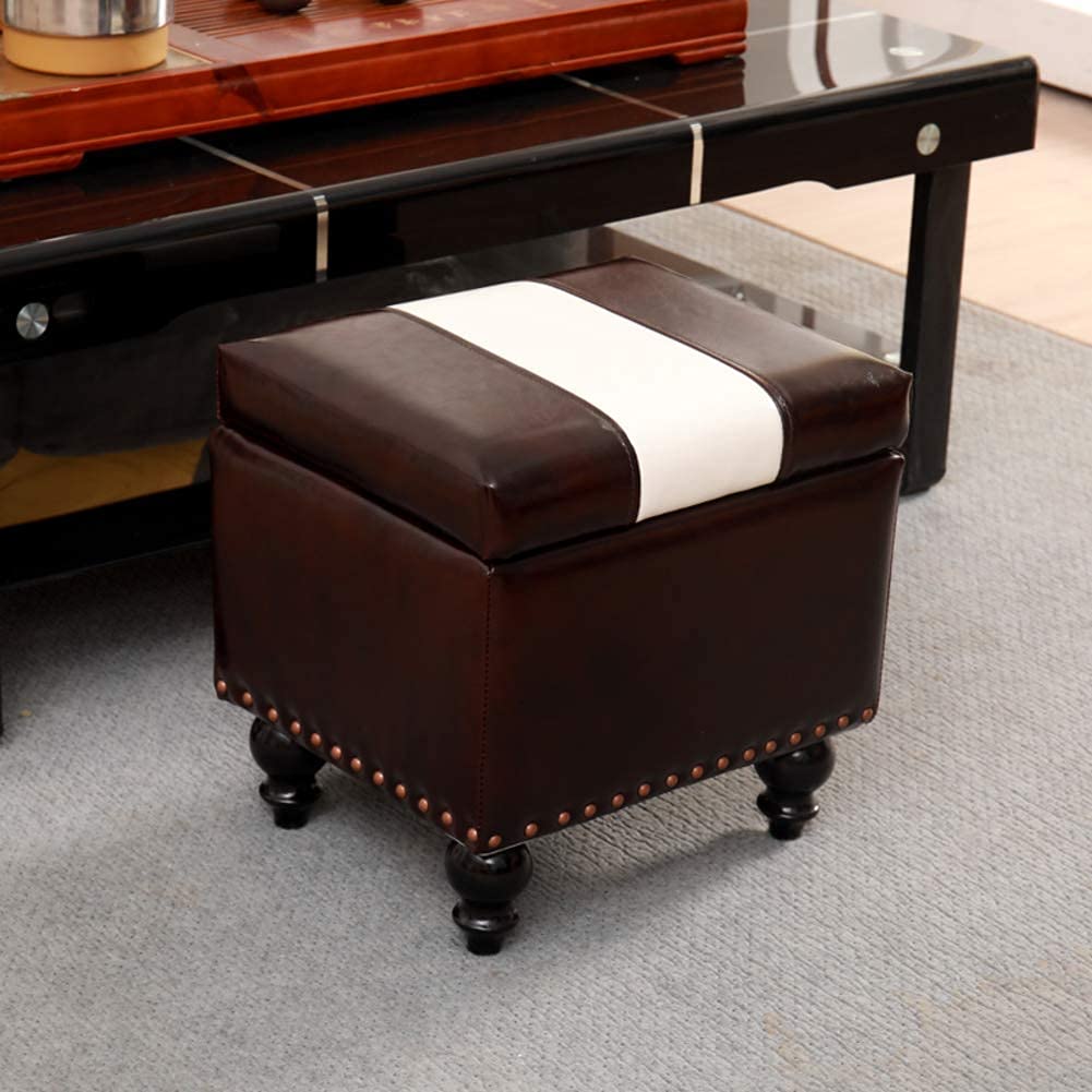 Pouf de rangement en similicuir pour cacher le désordre et s'asseoir