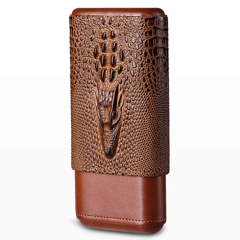 Produktbild von Germanus Zigarrenetui Berfea Zigarrenetui Leder Reise Zigarren Halter Etui Zedernholz Gefüttert Humidors Humidor Zigarren
