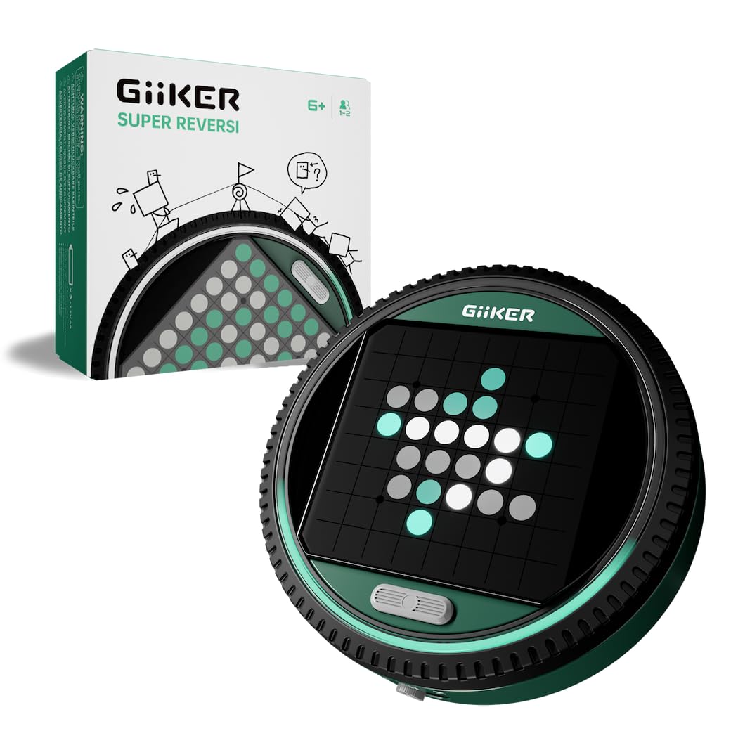 GiiKER Super Reversi - 8x8 Slim gra planszowa LED | Gra strategiczna Reversi/Othello | Solo AI + 2 graczy | 500 poziomów wyzwań | Od 6 lat