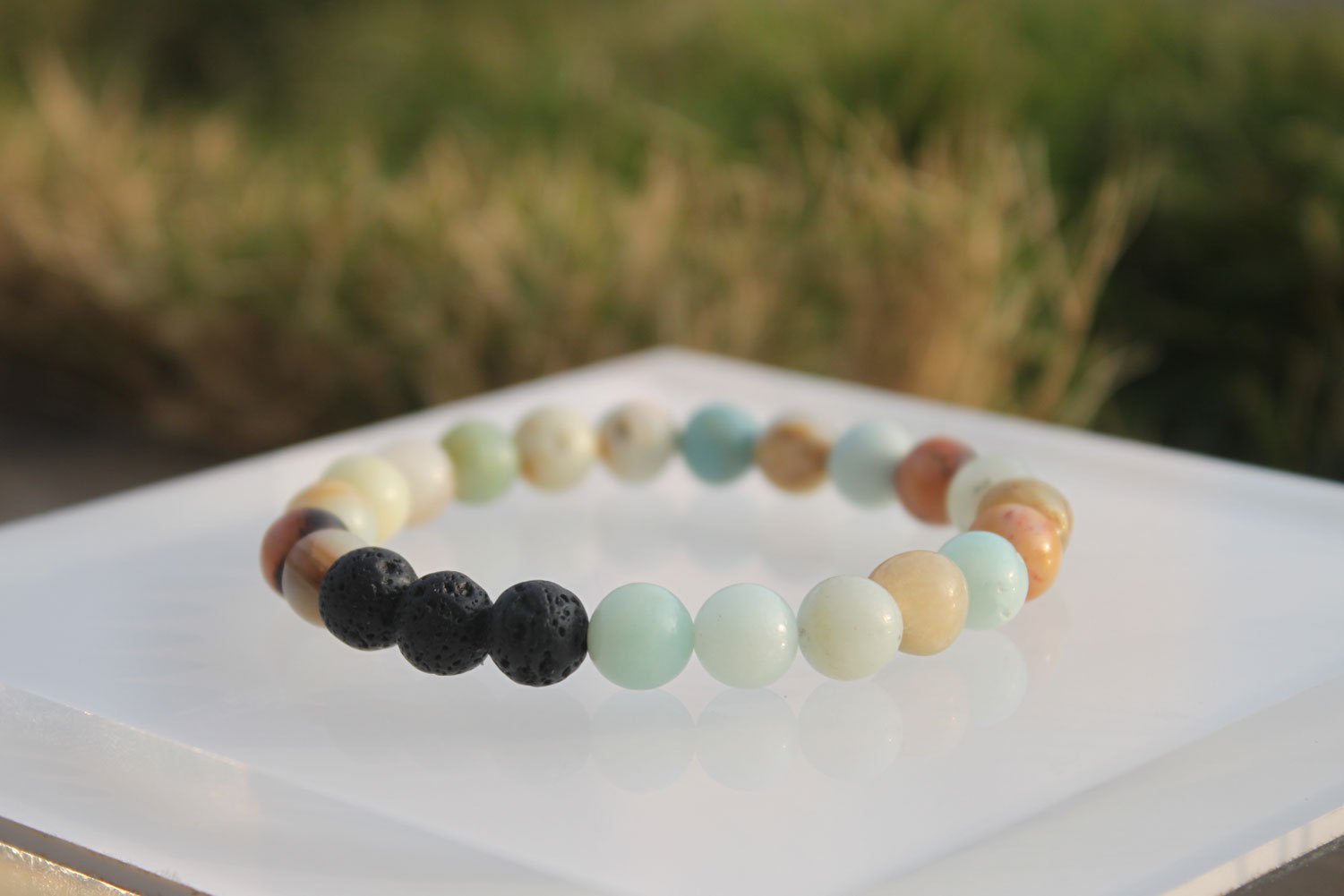 Banana Bucket Tourmalated Quartz Lava Diffuser Bracelet