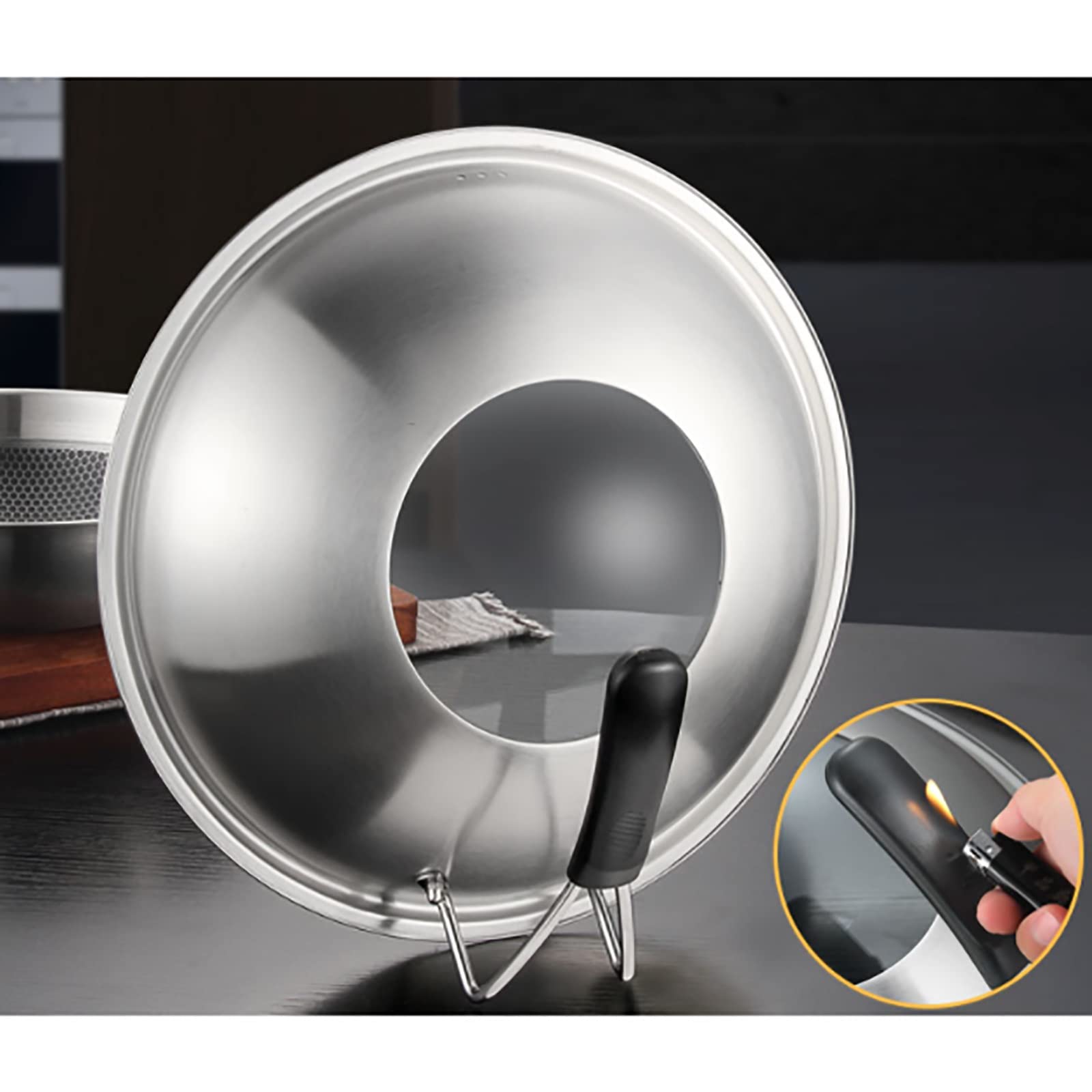 Tapa de sartén/Tapa de Cacerola/Tapa de Wok, Olla de Cocina Visible de Vidrio Templado, Tapa de Repuesto para Cocina, Cubierta (34 cm)