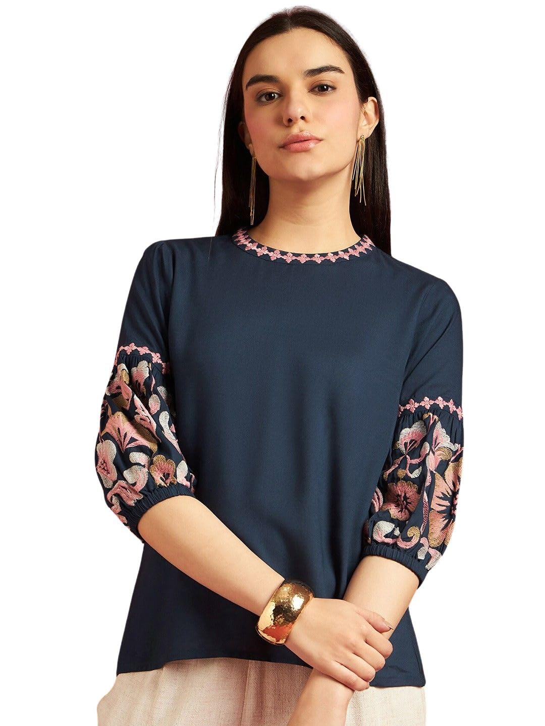 Women's Rayon Floral Regular Fit Top