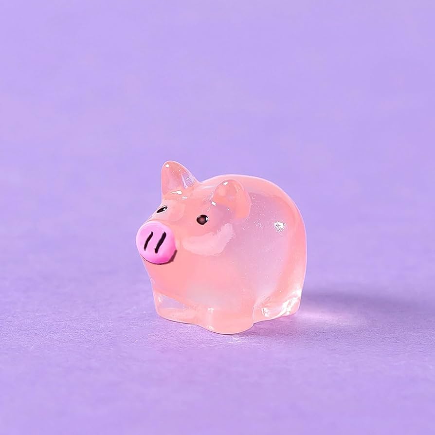 Amazon.co.jp: 彼ユエヘ 暗闇で光る豚のオーナメント 樹脂彫刻 12個