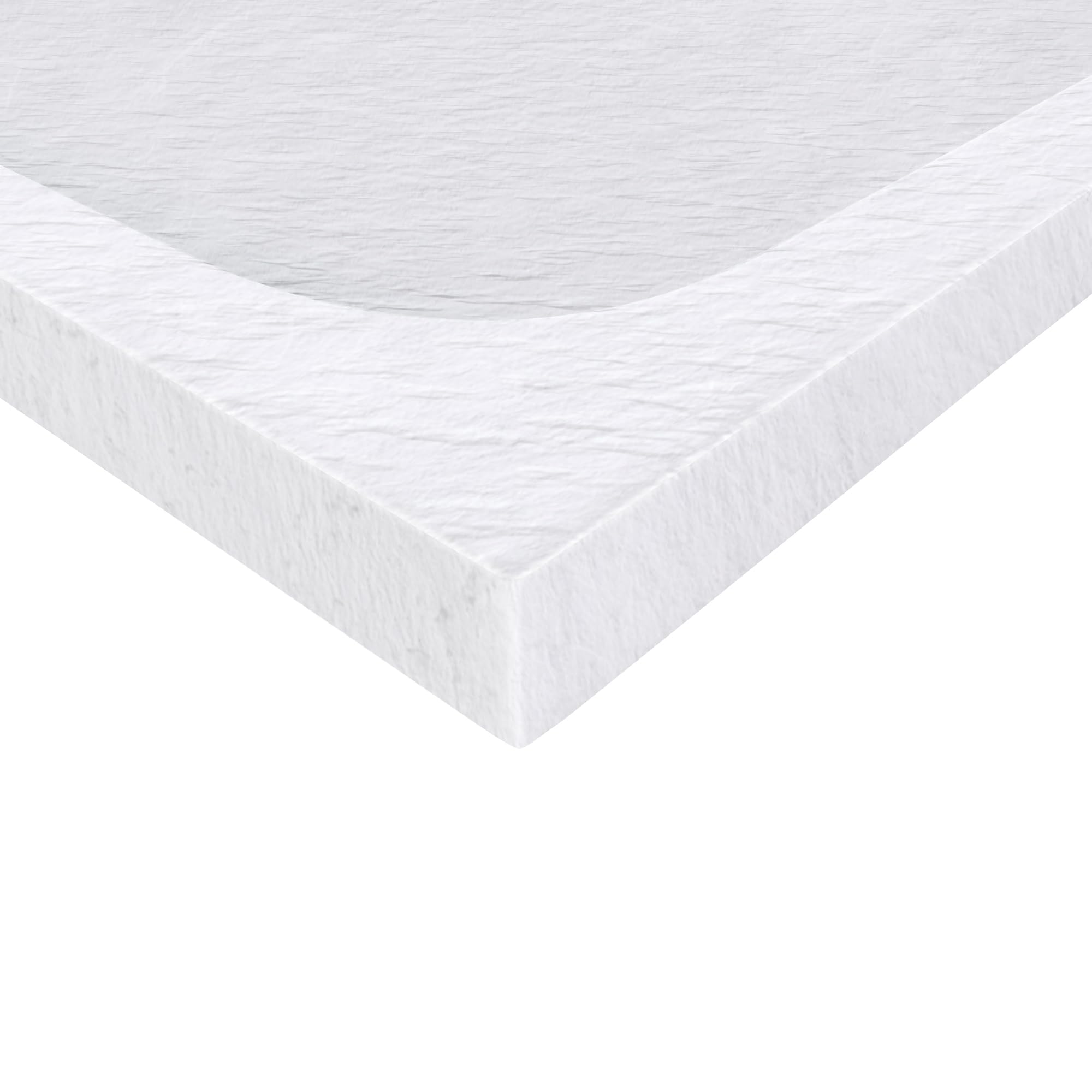 Plato de Ducha Acrílico 100x120 cm Blanco| Textura Pizarra Antideslizante | Extraplano 5 cm | – Incluye válvula y rejilla | Moments of Glass