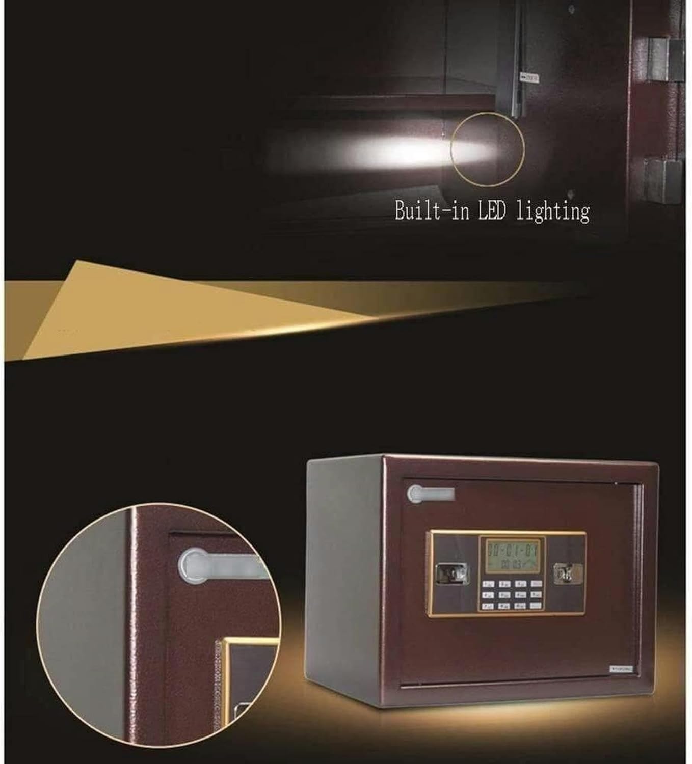 Cabinet Safes Small Safes for Home Personal Safe Cabinet Safes Feet Cabinets Wall Safe Household Into The Wall Safe Mini Bedside Safe Deposit Box-1pc