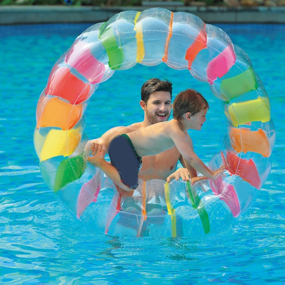Rullo ad acqua gonfiabile, 100 x 60 cm, ruota per criceti in PVC per divertimento acquatico (colorato)