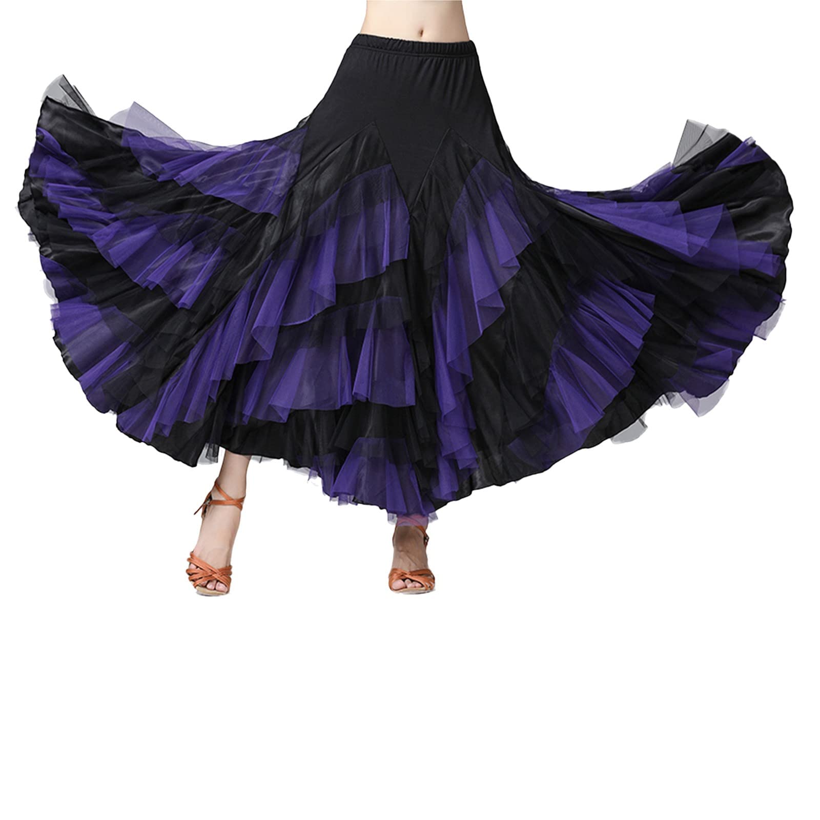 Gonna da ballo da donna, a spina di pesce, per sala da ballo, danza, mezza swing, maxi gonna, abito estivo per danza del ventre, costume per valzer, tango, latino