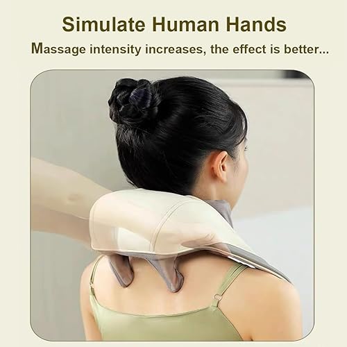 Miniatura 4 de Chal eléctrico en forma de U masajeador de almohada  Masajeadores para cuello y hombros con calor, masajeador Shiatsu de espalda y cuello con calor,