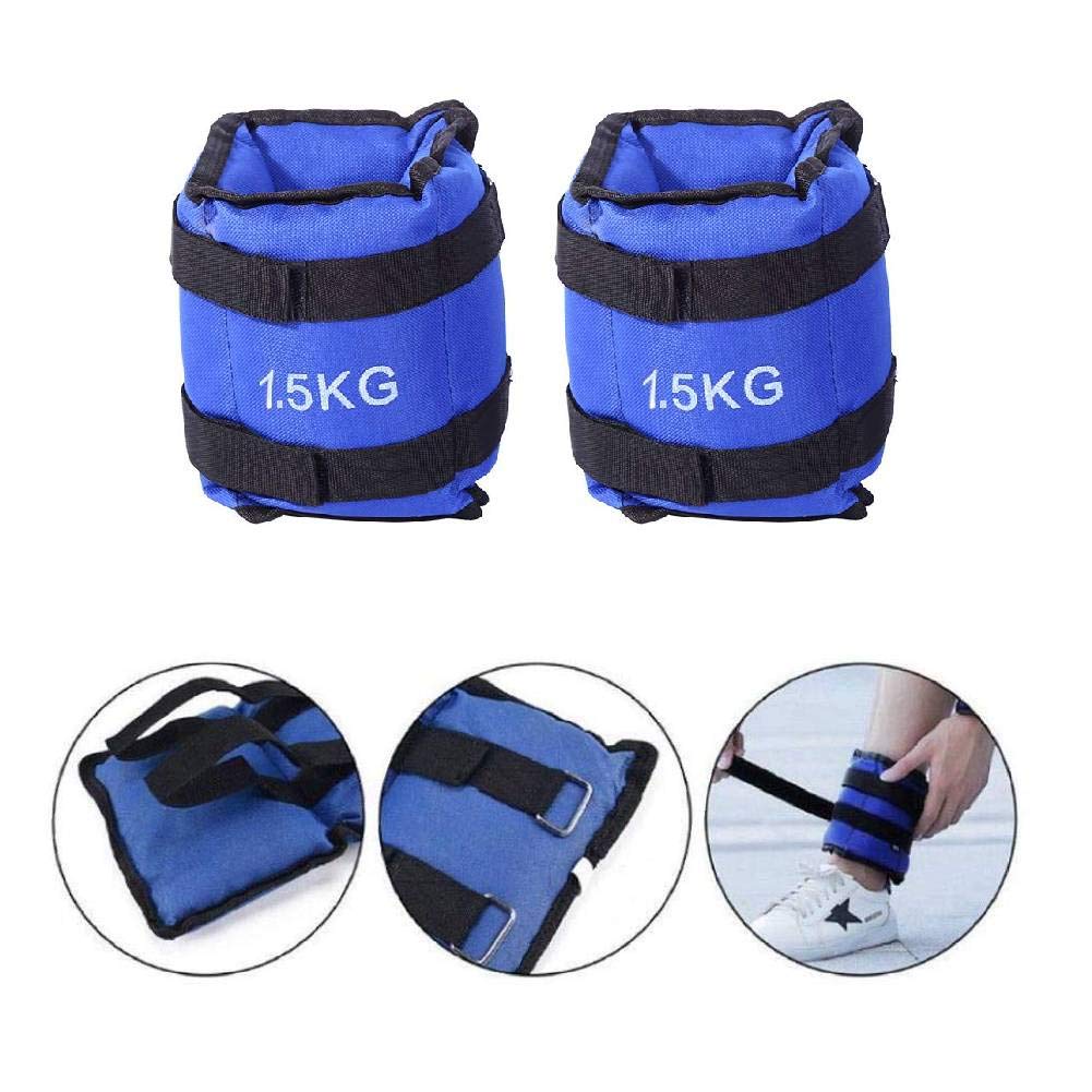 Pesi per Caviglie e Polsi, Set da 2 Cinghie per Caviglia 1 Paio Peso Caviglia per Allenamento delle Gambe e Workout, Regolabili per Allenamento, Fitness, Corsa, Pesi (3KG)