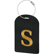 Gloppie Initial Luggage Tags TSA Approved Luggage Tag for Suitcases Black S