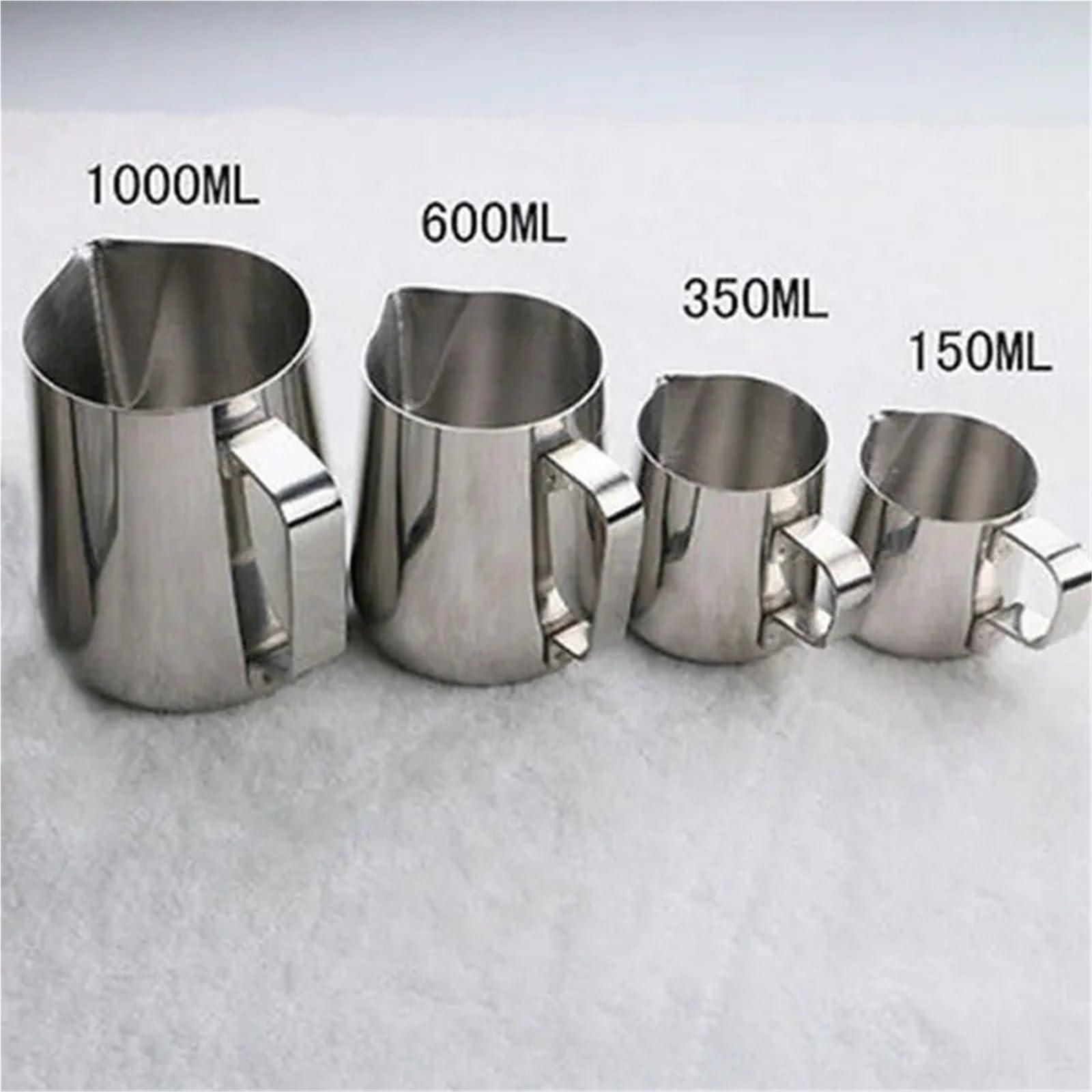 Jarra de espuma café con leche 150-1000ML, jarra artística Latte, medidora acero inoxidable, accesorios for, 2 uds para Latte Art(350ML)
