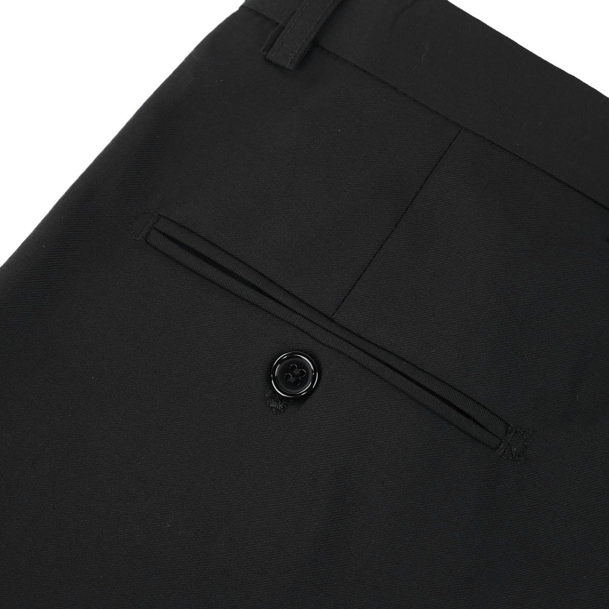 Mens Classic Slim Fit Fit Stretch Flat Front Slacks Dress Pants - Image 7