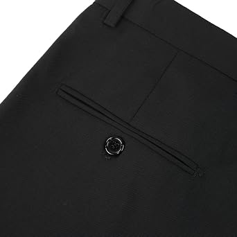 Mens Classic Slim Fit Fit Stretch Flat Front Slacks Dress Pants