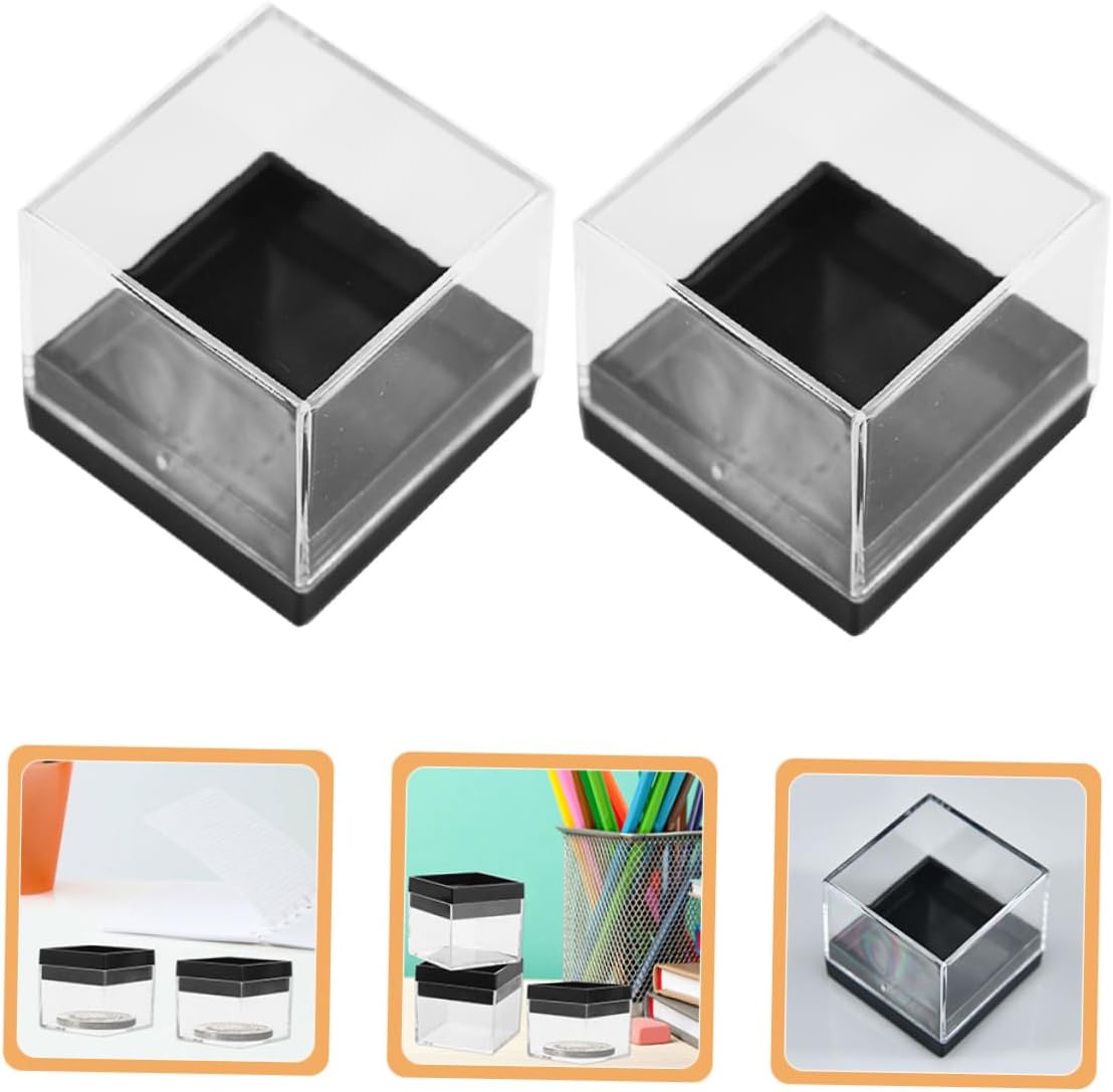 Unomor 12pcs Transparent Plastic Mineral Specimen Display Case for Raw Stones and Jewelry Storage Lightweight and Versatile Collection Box for Home Use