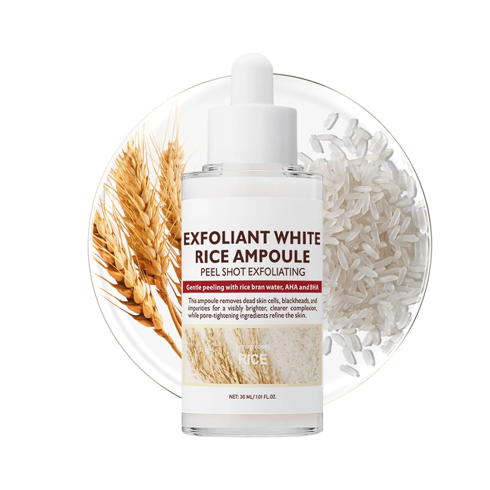 Peel Shot Glow Rice Ampoule, White Rice Face Exfoliator, Pore Minimizer For Gentle Exfoliation & Hydration
