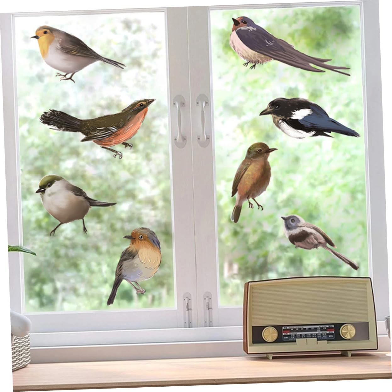 NUOBESTY 5 Hojas pegatinas en las ventanas Aguijones de vidrio adhesivo de ventana extraíble calcomanías extraíbles para ventanas Pegatina decorativa de ventana de polivinilo