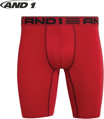 AND1 Mens Boxer Briefs - 6 Pack Platinum Performance Long Leg Boxer Briefs with Pouch - Boxers for Men, 9 Inseam (S-3XL)