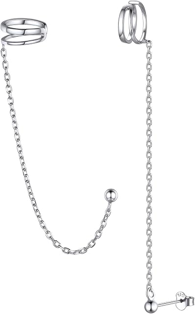 925 Sterling Silver Chain Drop Earrings for Women fit Sensitive Ears Fashion Chic Jewelry(Gift Wrapped)