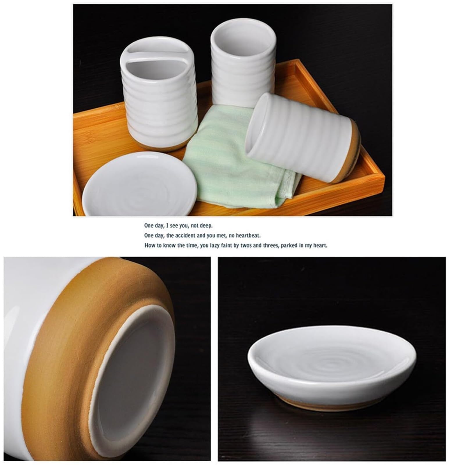 Set di accessori per il bagno Accessorio for tazza portaspazzolino da bagno, 5 pezzi, portaoggetti Arredamento per gli affittuari