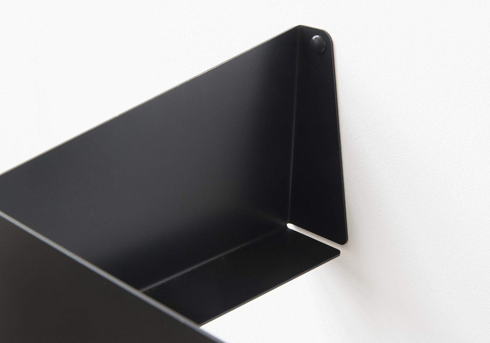 TEEbooks – 1 Schallplatten Wandhalterung 32 cm | Vinyl Regal aus Stahl Schwarz | Unsichtbares Schallplattenregal Design | Einfache Wandmontage | Hergestellt in Italien