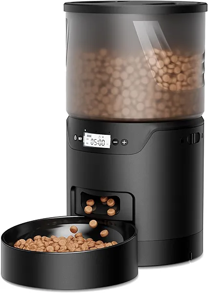 IMIPAW PET Automatic Cat Feeder: 3L Auto Food Dispenser with Timed Feeding| 6 Meal Programmable& 1-20 Portion Precise Control- Easy to Clean & Setup for Cat Indoor| Desiccant Bag Keep Food Fresh