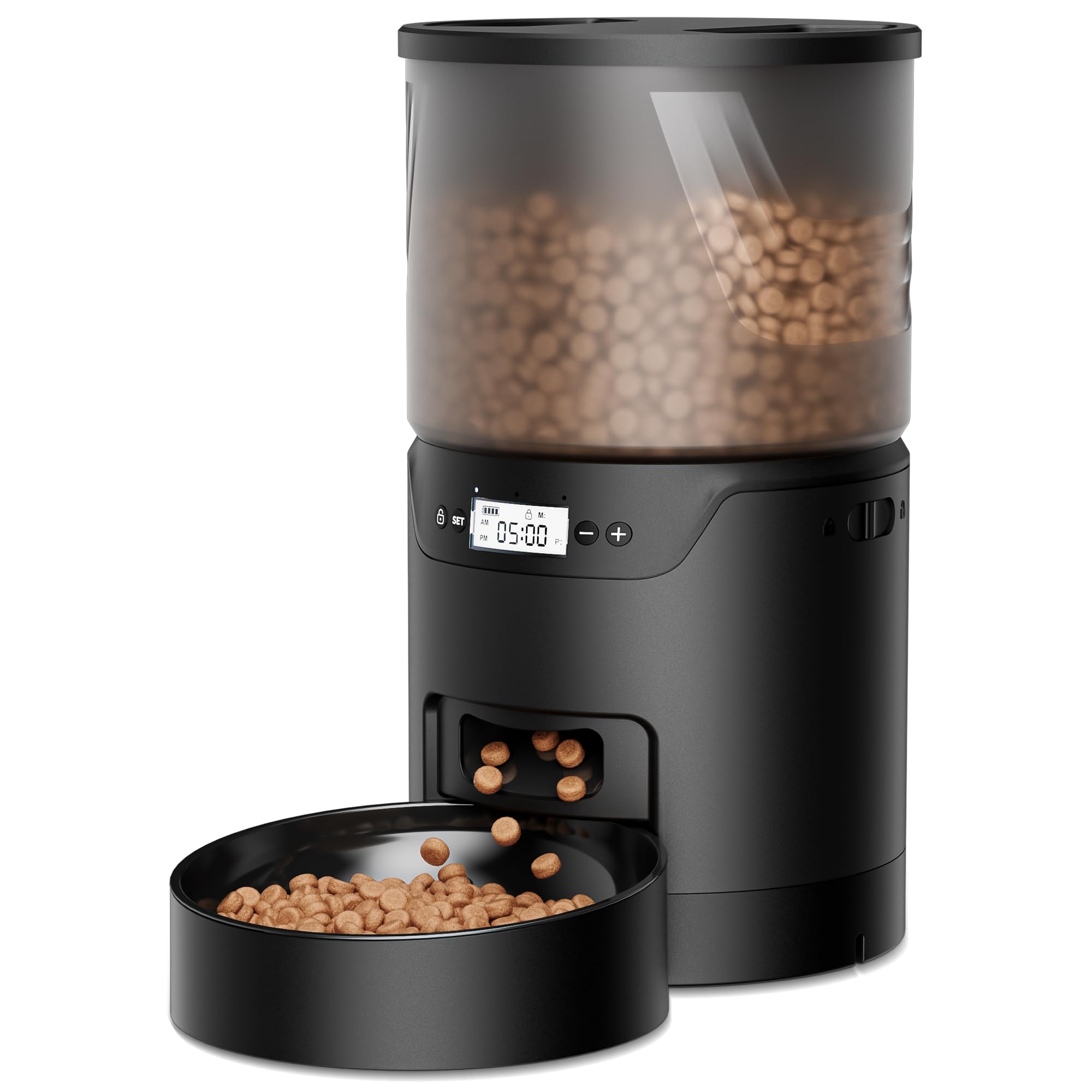 Automatic Cat Feeder: 3L Auto Food Dispenser with Timed Feeding| 6 Meal Programmable& 1-20 Portion Precise Control- Easy to Clean & Setup for Cat Indoor| Desiccant Bag Keep Food Fresh