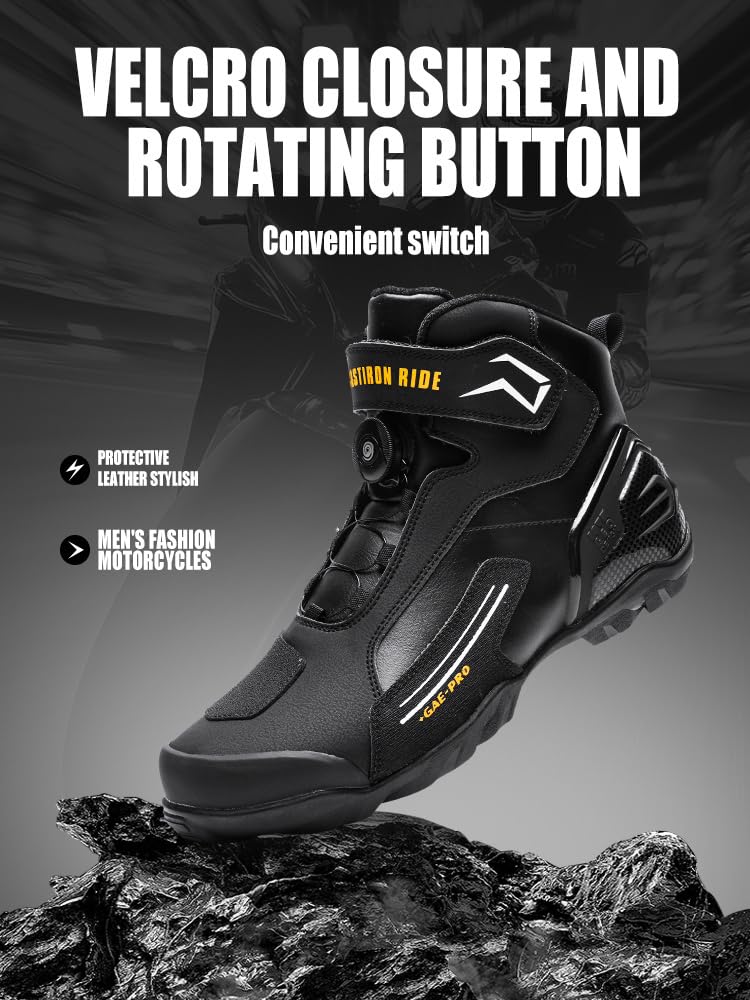 Motorcycle Boots Men and Women，Quick Lacing Breathing Motorcycle Boots Men and Women
