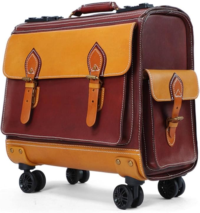 review KBREE Mute Universal Wheel Password Lock Luggage 23-inch Large Capacity Business Boarding Luggage Leather Suitcase