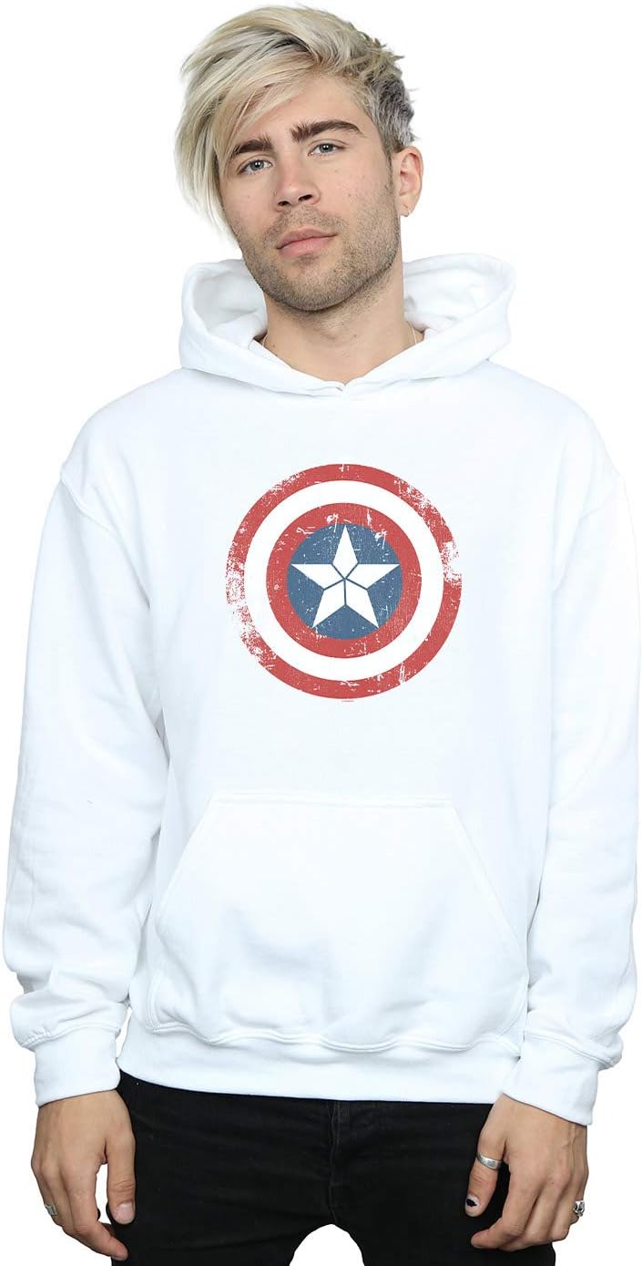 Marvel Men's Captain America Civil War Distressed Shield Hoodie
