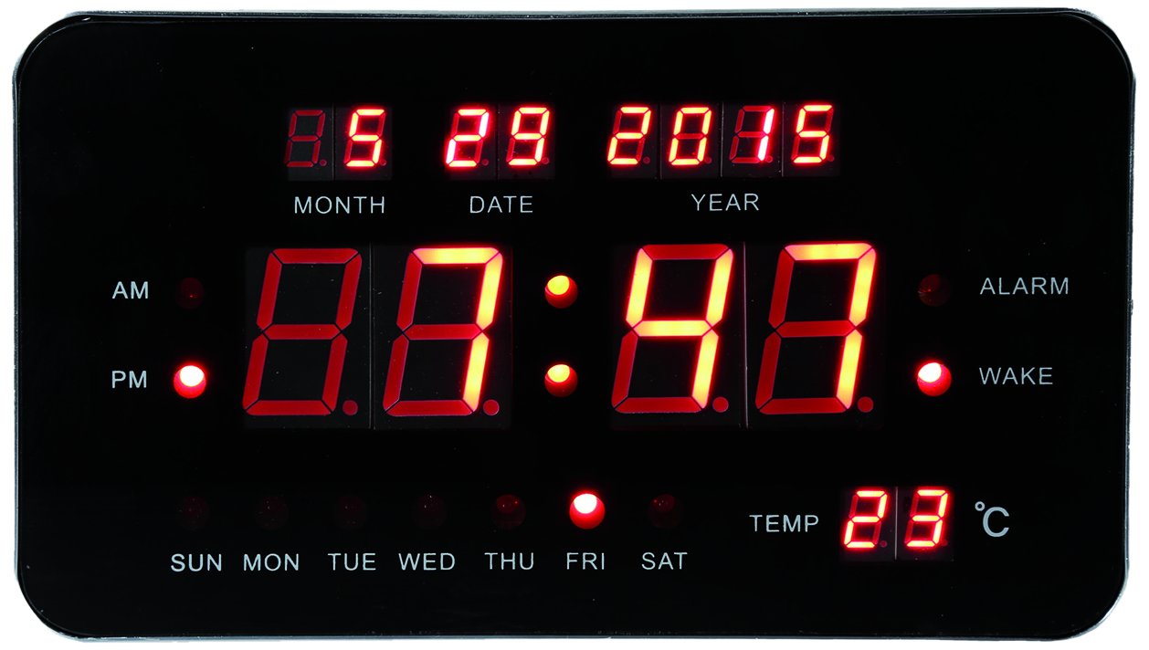 Horloge numérique Out of the Blue avec alarme réveil en plastique