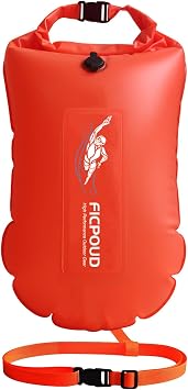 Swim Buoy Buoy, Buoyancy Assistance, Waterproof Storage Bag, Open Water Swimmer, Triathlon, Swim Buoy, Swim Safe, Swim Training, Wearable Float, 25L, Orange