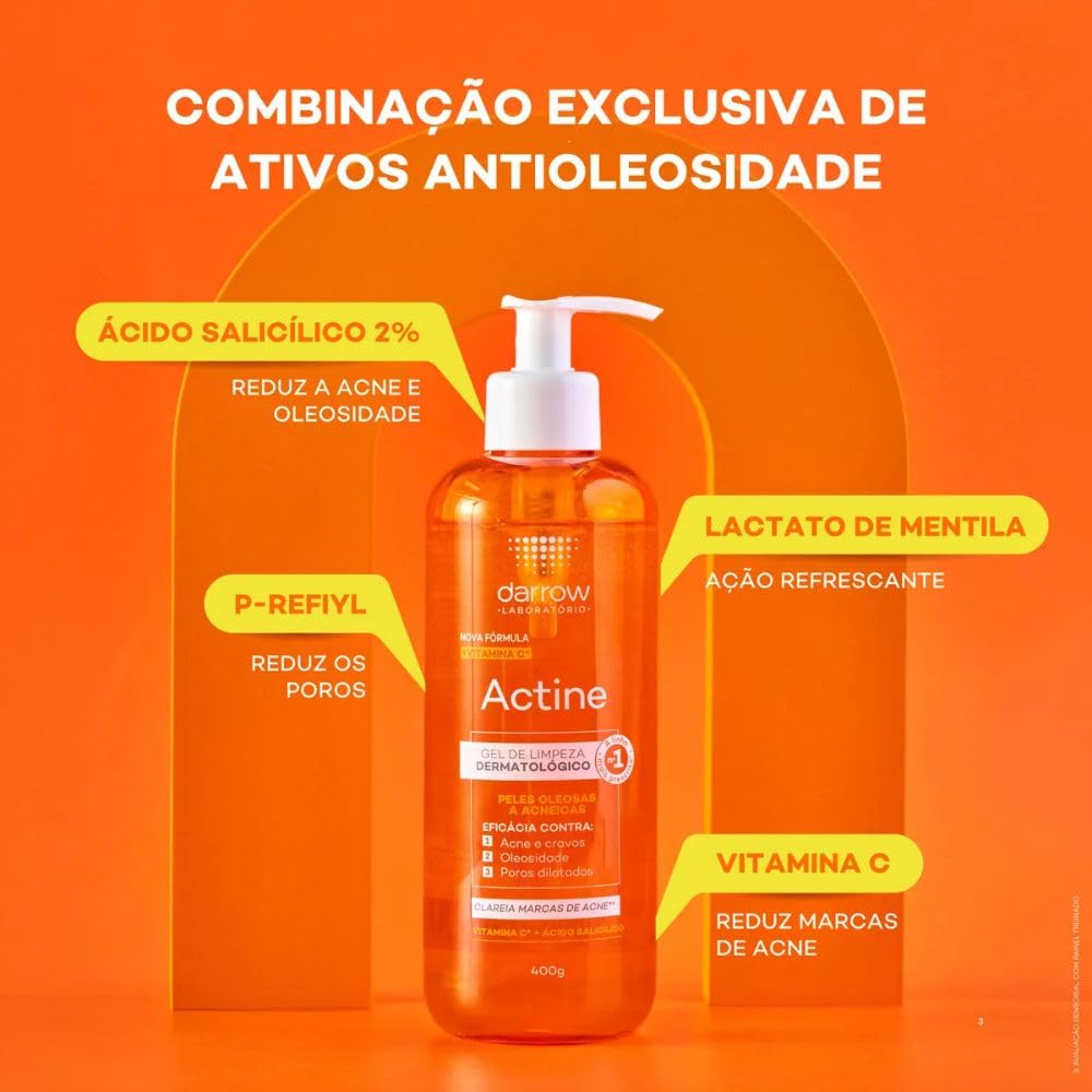 Kit Gel de Limpeza Facial Actine Pele Acneica 140g + 40g | Amazon