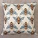 Bee Pillow Cover Bee Throw Pillow Case Home Decorative Double Print Square Cushion Cover Set of 4 Cotton Linen 18x18 Inch