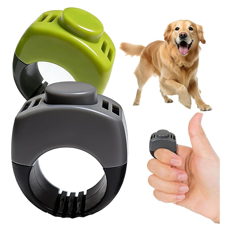Clicker de Adestramento para Cães com Anel de Dedo em 2 Tamanhos Generic, Cinza e Verde – Pacote com 2