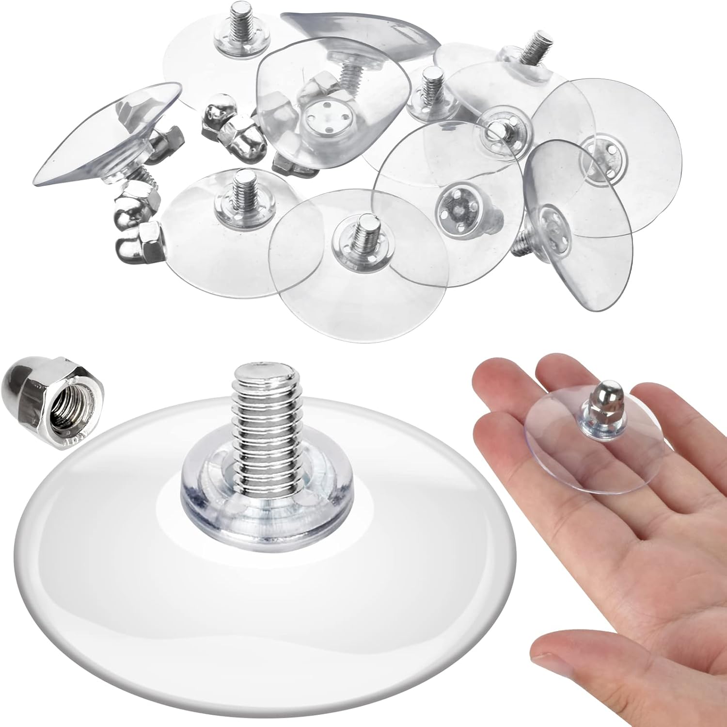 AccEncyc Suction Cup Plastic Suction Pads 44 mm Clear PVC Sucker Pads