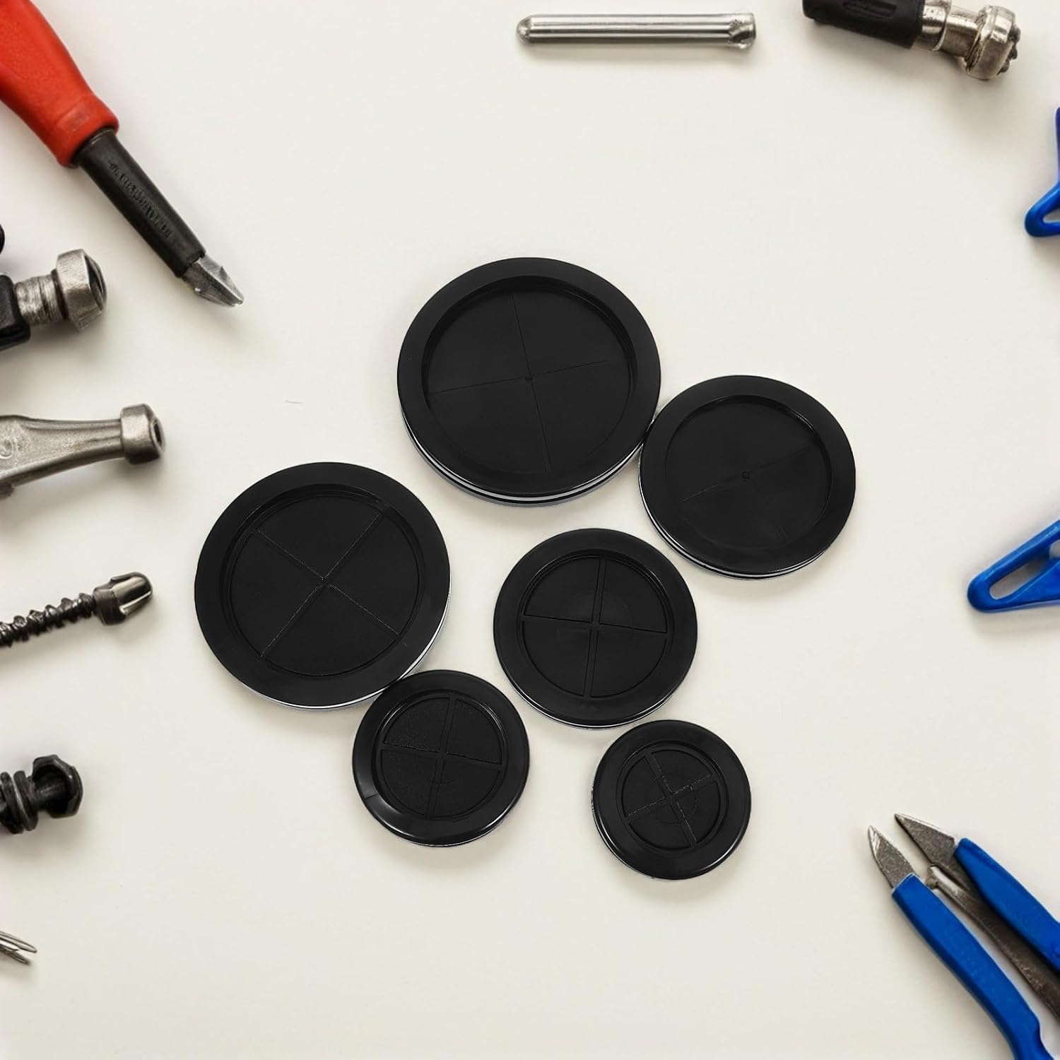 12pcs Rubber Wire Grommets Dual-Sided Round Cable Hole Covers