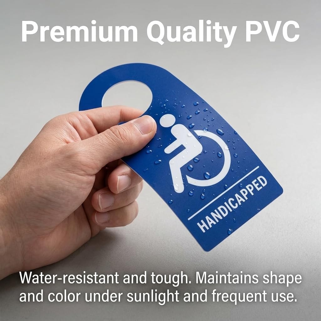 Handicap Parking Sign Hanger, Wheelchair Placard for Car Mirror and Handle image 3