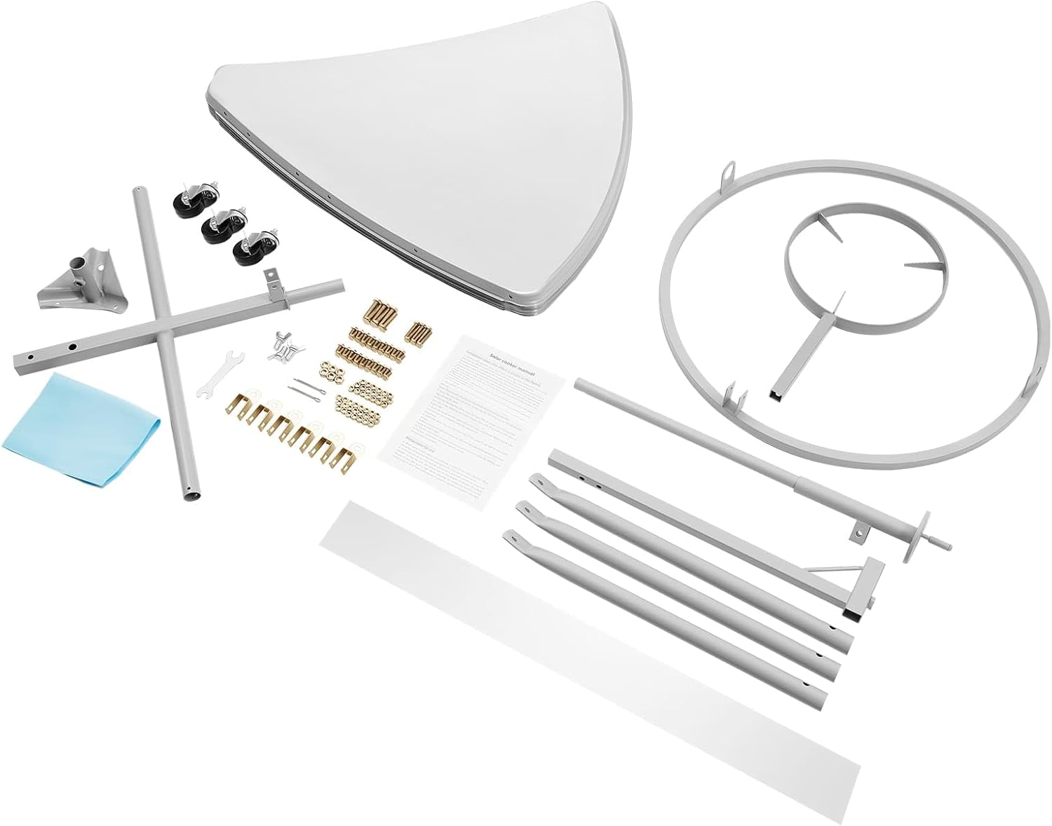 Portable Solar Cooker 1500W 1.5m Diameter Outdoor Camping Solar Food Cooker, 1500W 1.5M Diameter Outdoor Camping Food Sun Oven(800-1000°C)