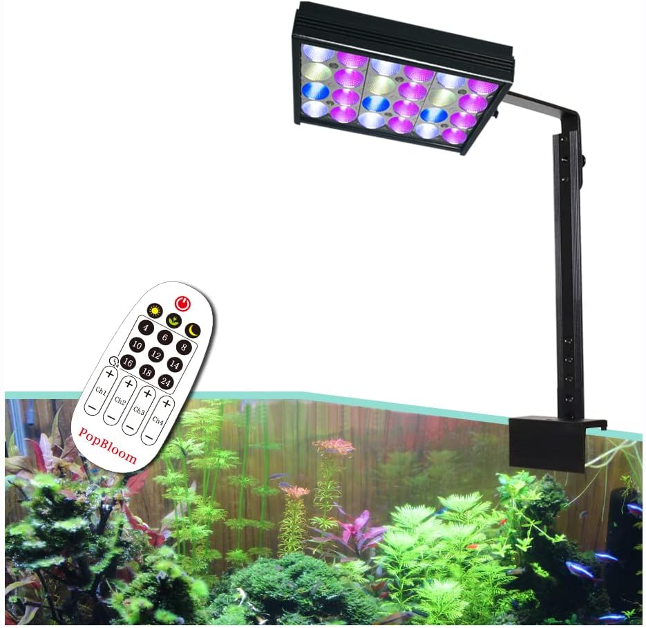 PopBloom Plant LED Aquarium Light,30W Aquarium LED Lamp for Freshwater Planted Aquarium Tropical Fish Live Plants