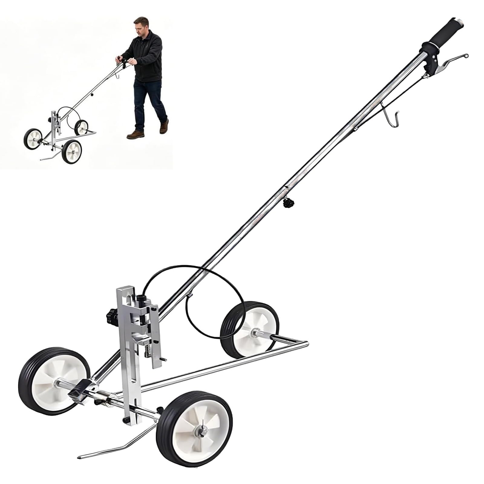 Máquina De Marcado De Líneas De Rayado, Marcadora De Líneas Con Pintura En Frío Manual, Máquina Marcadora De Líneas Con Ruedas Y Boquilla Para Marcado Rápido De Estacionamientos En Espacios Reducidos