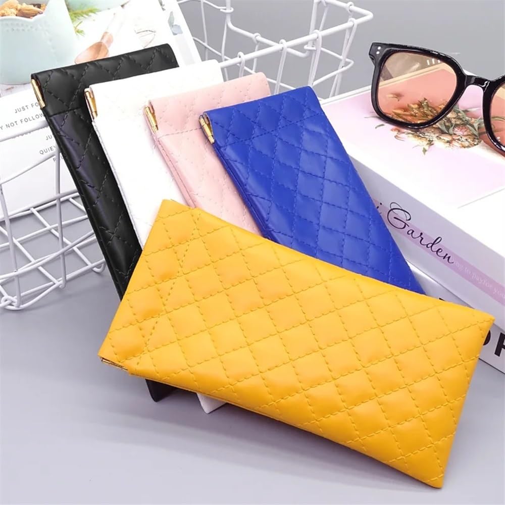 2/4/6 bolsas de piel sintética para gafas de sol, bolsa de almacenamiento de lápices labiales suaves portátiles de alta calidad impermeable (blanco, 6 piezas), blanco, Talla única