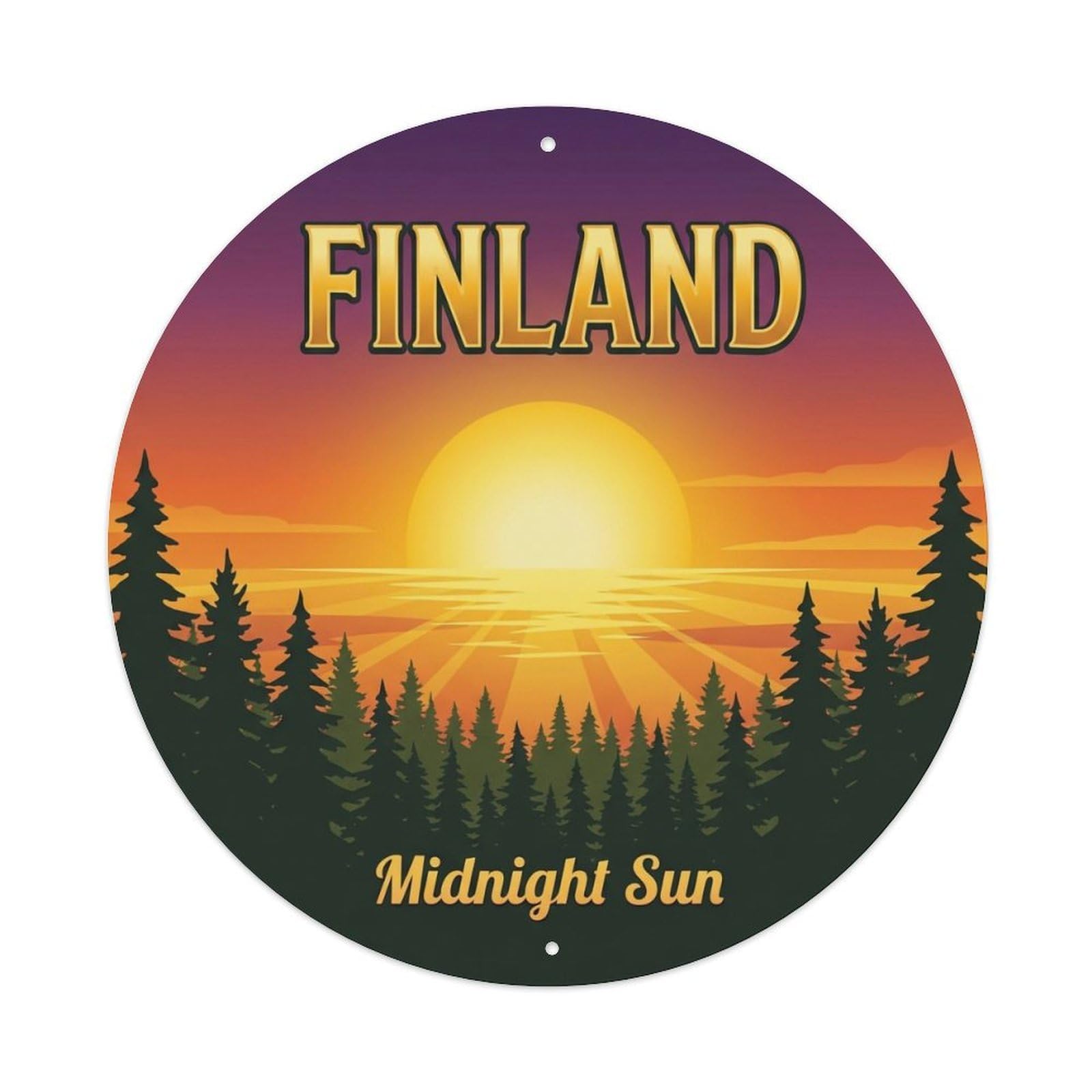 Vintage Travel Finland Spectacular Vintage Metal Tin Sign Plaque
