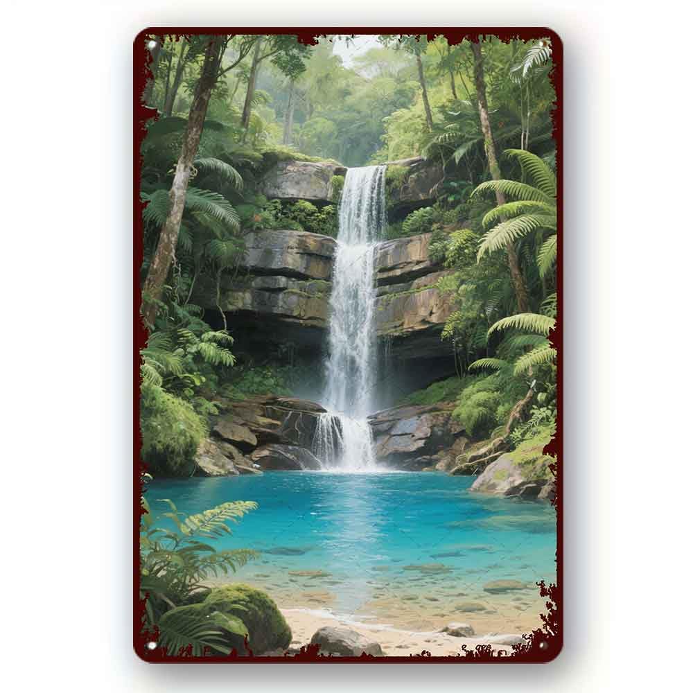 peiyeety Retro Tin Sign Funny Dunn's River Falls, Jamaica For Home Yard Farm Garden Garage Inspirational Quotes Wall Decor Vintage Christmas8x12 Inch